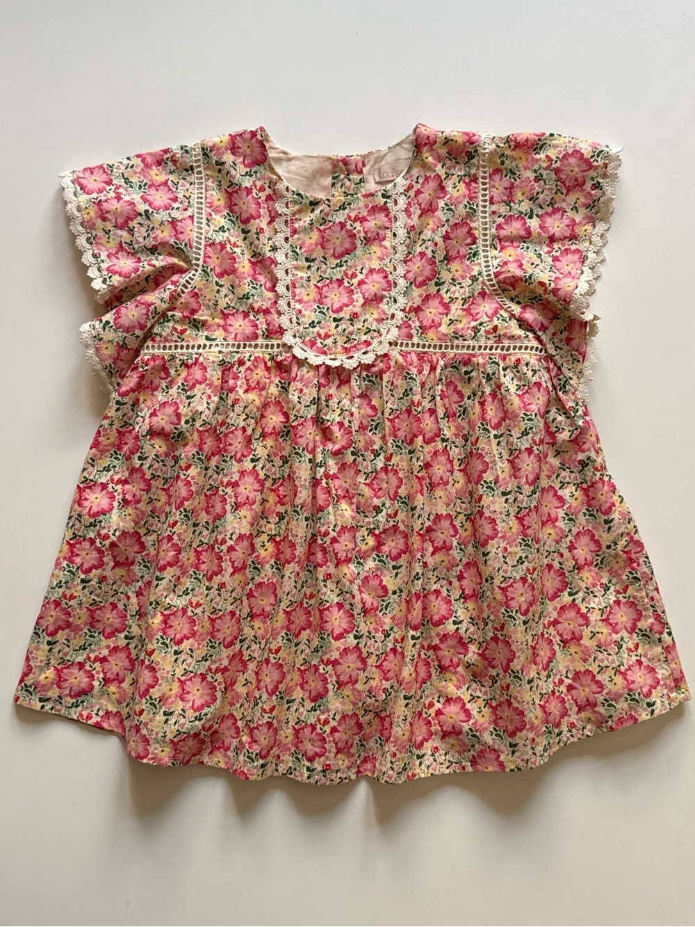 Louise Misha Girls Christina Dress, Pink Meadow - Size 24M